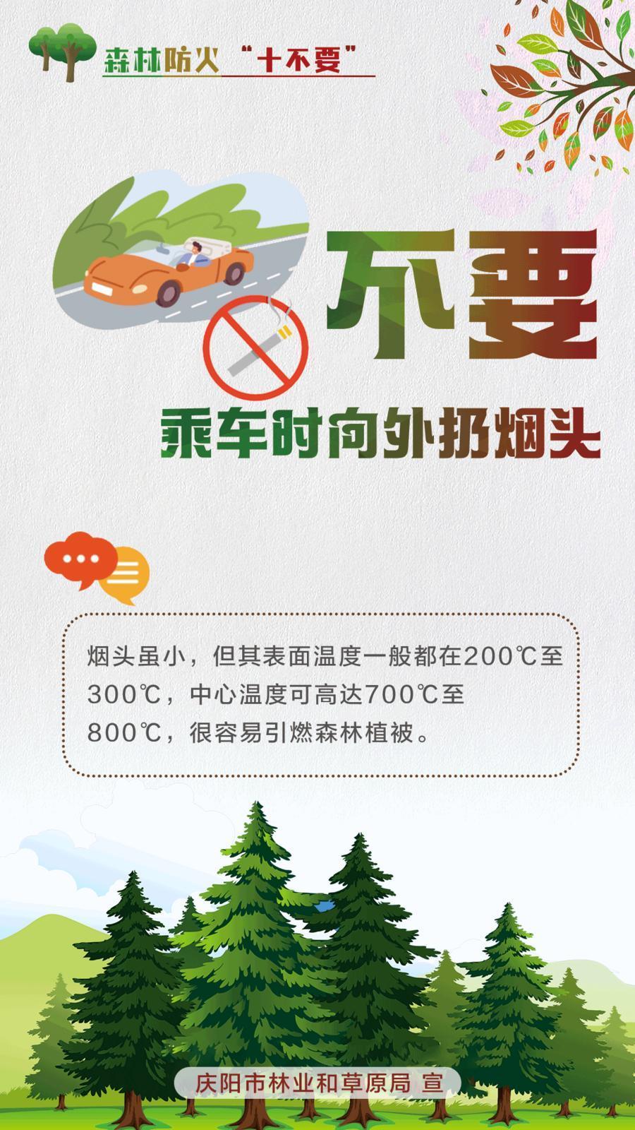 【微海報(bào)】森林防火十不要丨不要乘車時(shí)向外扔煙頭